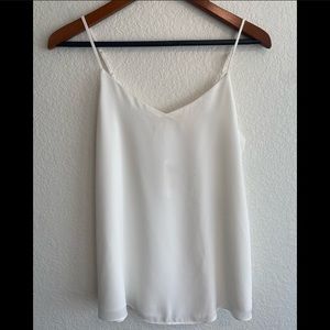 White spaghetti strapped blouse